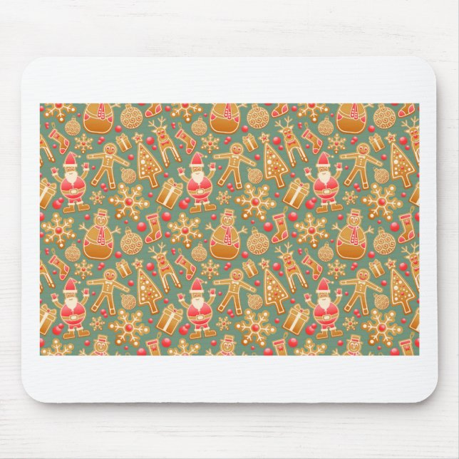 christmas gingerbread santa mouse pad (Front)