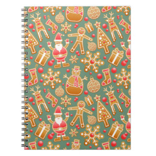 christmas gingerbread santa notebook