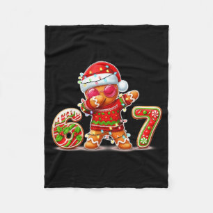 Christmas Gingerbread Six Seven 67 Ice Cream Drip Fleece Blanket