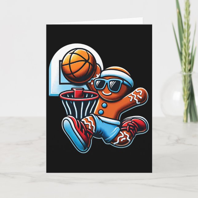 Christmas Gingerbread Sketll Christmas For Men Boy Card (Front)