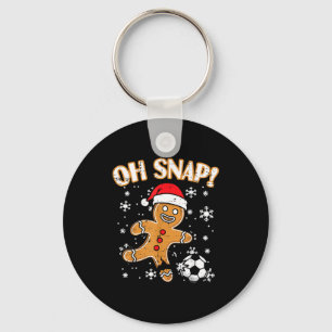 Christmas Gingerbread Soccer Oh Snap Funny Xmas Bo Keychain