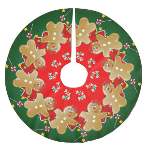 Christmas Gingerbread Sweet Candies Brushed Polyester Tree Skirt