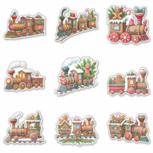 Christmas Gingerbread Train Stickers
