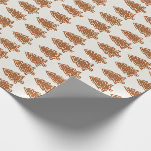 Christmas Gingerbread Trees Modern Wrapping Paper