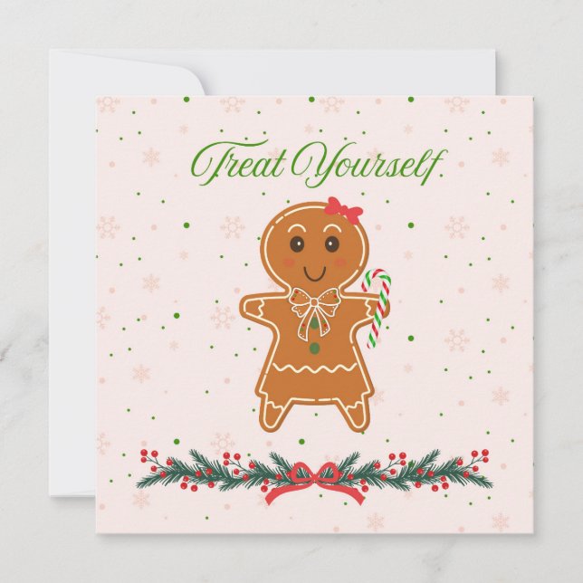 Christmas Gingerbread Woman Card (Front)