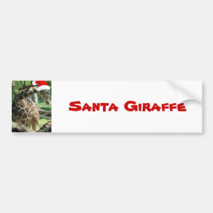 Christmas Giraffe Bumper Sticker