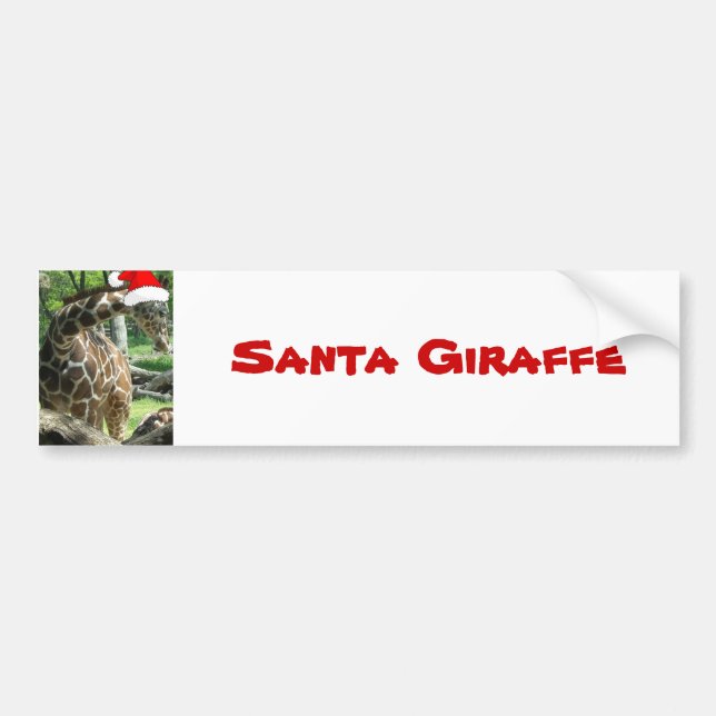 Christmas Giraffe Bumper Sticker (Front)