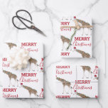 Christmas Giraffe Funny Animal with Santa Hat  Wrapping Paper Sheet<br><div class="desc">A funny giraffe getting in the Christmas spirit by wearing a Santa hat. Unique Christmas wrapping paper that will make your friends and family giggle. Ideal Xmas design for your Christmas decor and gifts.</div>