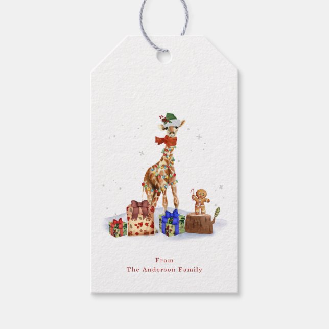 Christmas Giraffe Gift Tags (Front)