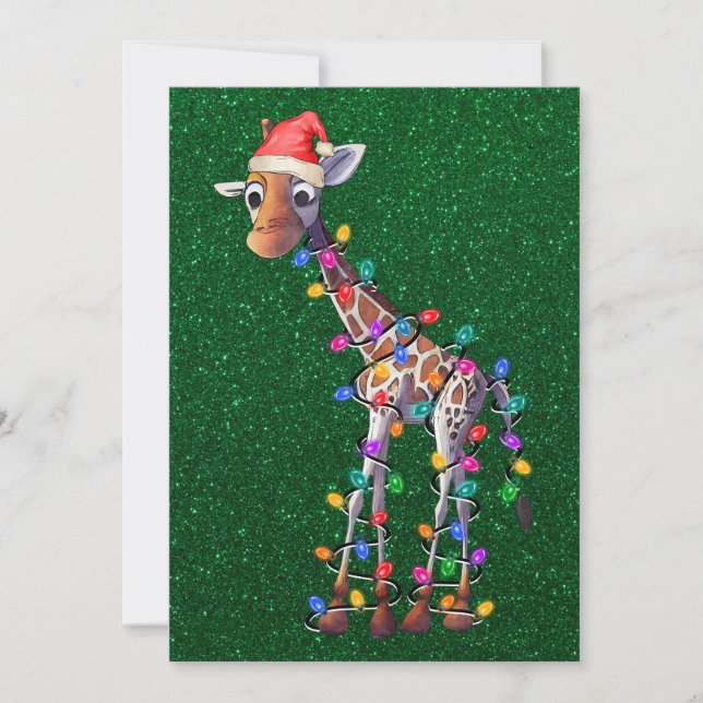 Christmas Giraffe Greeting Card (Front)