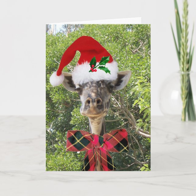 Christmas Giraffe Holiday Card (Front)