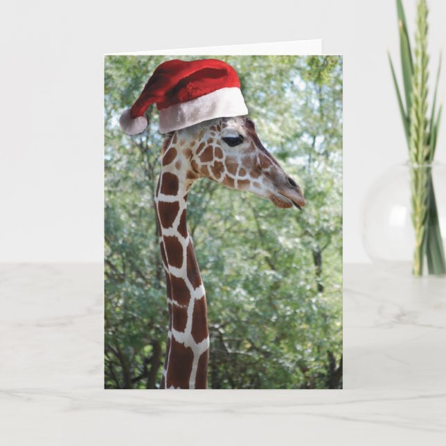 Christmas Giraffe Holiday Card (Front)
