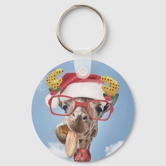 Christmas giraffe keychain (Front)