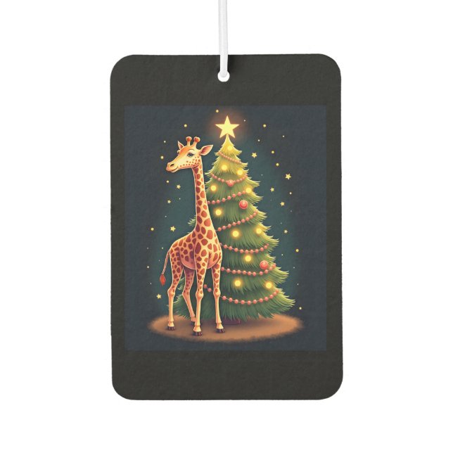 Christmas Giraffe Official Tree Topper Funny Tall  Air Freshener (Front)