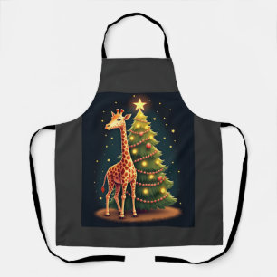 Christmas Giraffe Official Tree Topper Funny Tall Apron