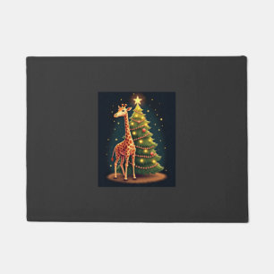 Christmas Giraffe Official Tree Topper Funny Tall Doormat