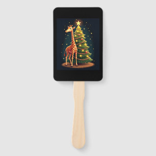 Christmas Giraffe Official Tree Topper Funny Tall  Hand Fan