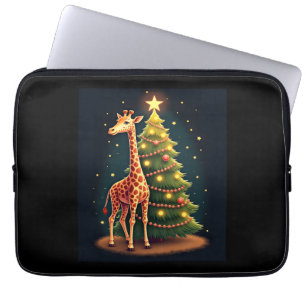 Christmas Giraffe Official Tree Topper Funny Tall Laptop Sleeve