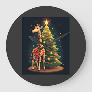 Christmas Giraffe Official Tree Topper Funny Tall Large Clock