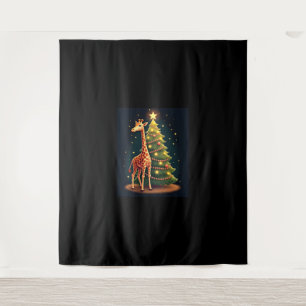 Christmas Giraffe Official Tree Topper Funny Tall  Tapestry