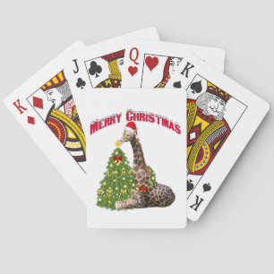 Christmas Giraffe Playing Cards