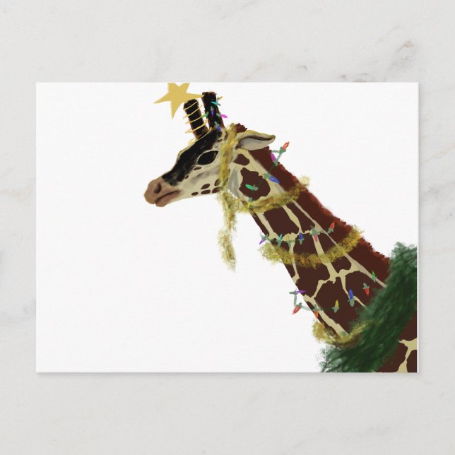 Christmas giraffe postcard (Front)