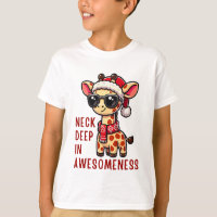 Christmas Giraffe with Sunglasses, Festive Santa