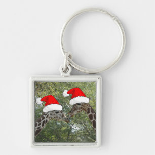 Christmas Giraffes Keychain