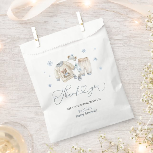 Christmas Girl Baby Shower Thank You Favour Bag (Clipped)