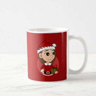 Christmas girl cartoon coffee mug