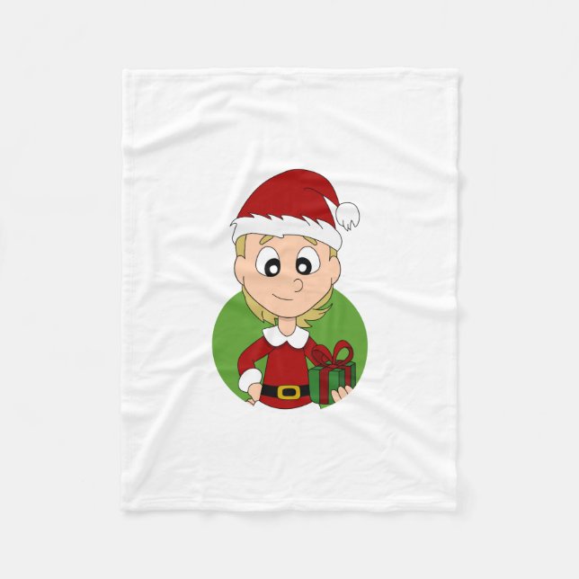 Christmas girl cartoon fleece blanket (Front)