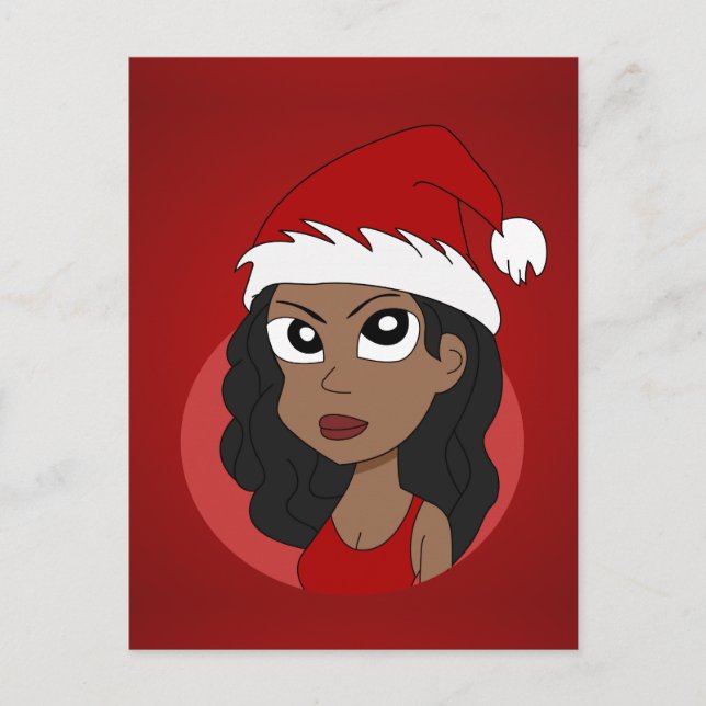 Christmas girl cartoon holiday postcard (Front)