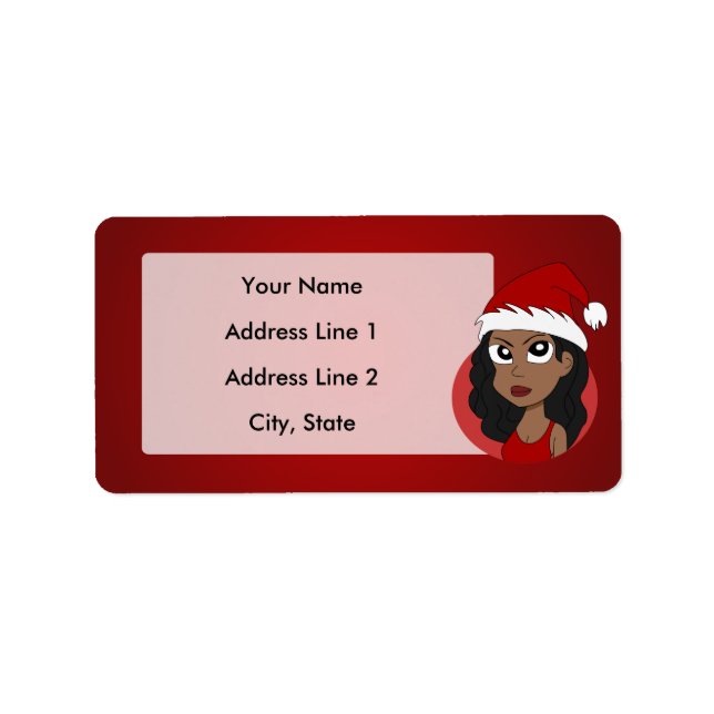 Christmas girl cartoon label (Front)