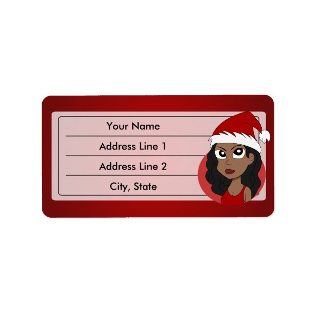Christmas girl cartoon label (Front)
