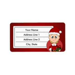 Christmas girl cartoon label
