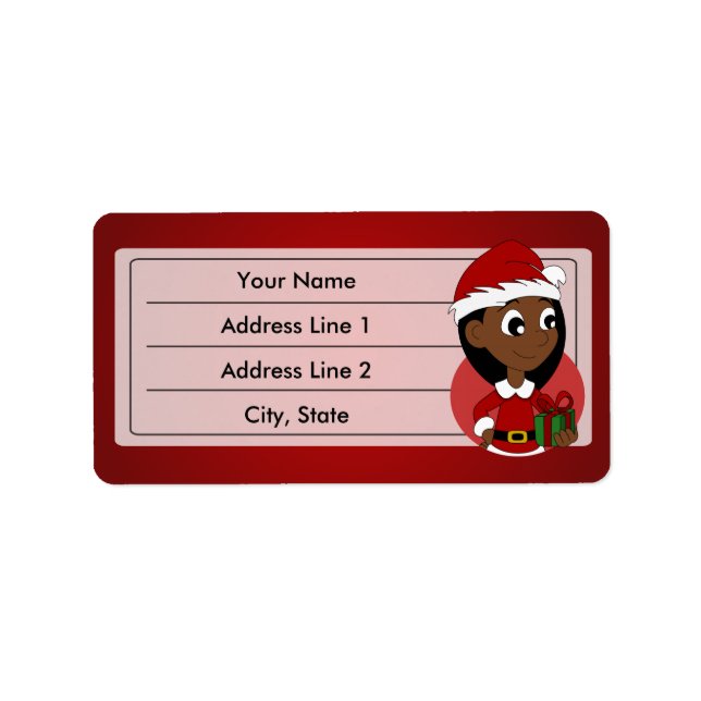 Christmas girl cartoon label (Front)