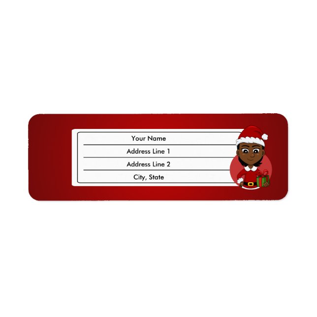 Christmas girl cartoon label (Front)