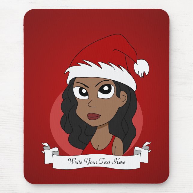Christmas girl cartoon mouse pad (Front)