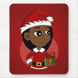 Christmas girl cartoon mouse pad