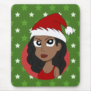 Christmas girl cartoon mouse pad