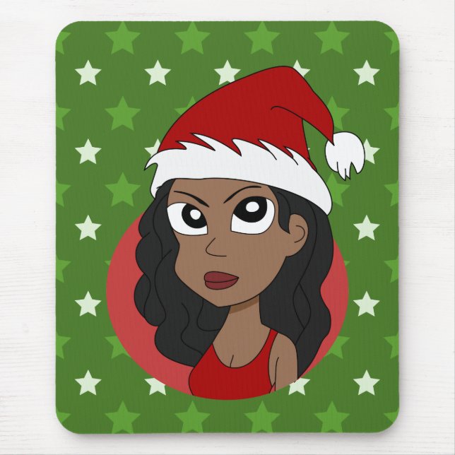 Christmas girl cartoon mouse pad (Front)