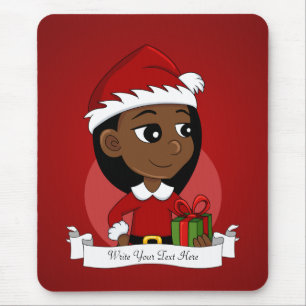 Christmas girl cartoon mouse pad