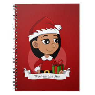 Christmas girl cartoon notebook