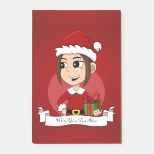 Christmas girl cartoon notes