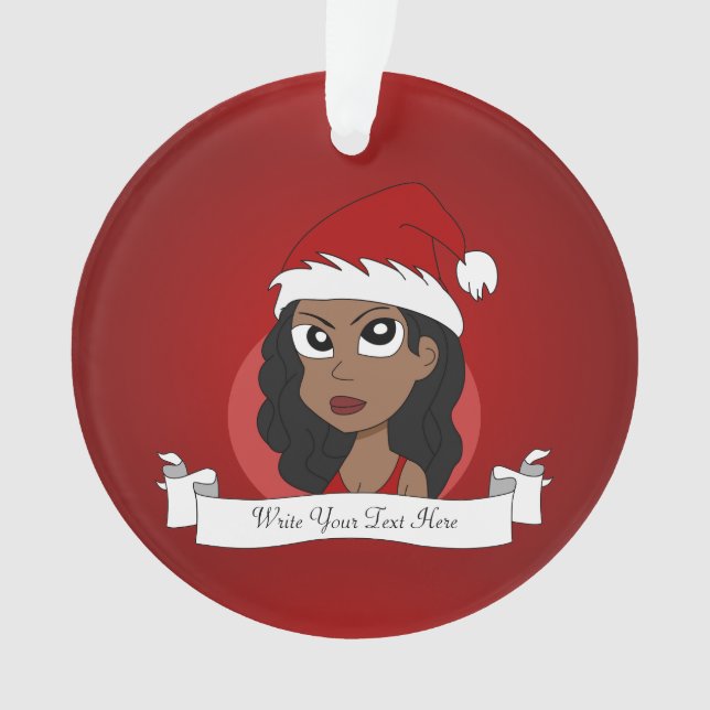 Christmas girl cartoon ornament (Front)