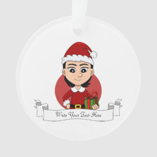 Christmas girl cartoon ornament