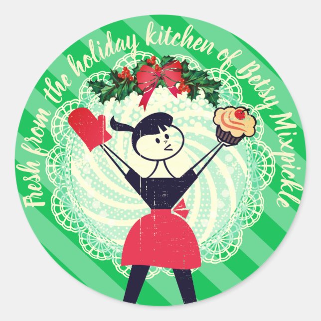 Christmas girl cupcake from the kitchen of sticker (Front)