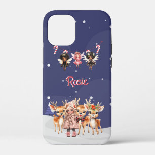Christmas Girl Reindeer Candy Cane Fairies iPhone 12 Mini Case