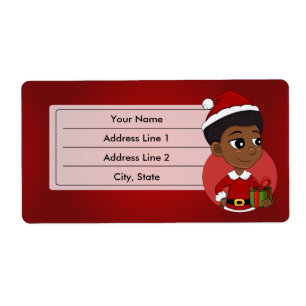 Christmas girl with an Afro cartoon