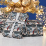 Christmas Girl With Dapple Grey Horse Wrapping Paper<br><div class="desc">A little girl in a vibrant red coat and knitted hat stands in a snowy landscape offering a carrot to a dapple grey horse</div>